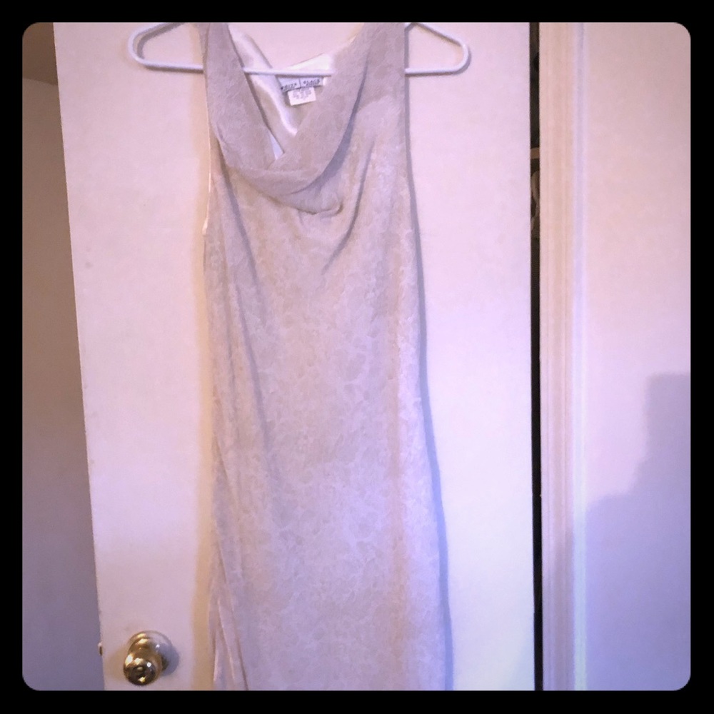 Ivory dress with lace design